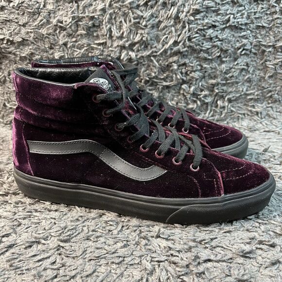 VANS Sk8-Hi Velvet Velour Red Purple Sz 10.5 Men\'s Sneakers LE Hi main image 5